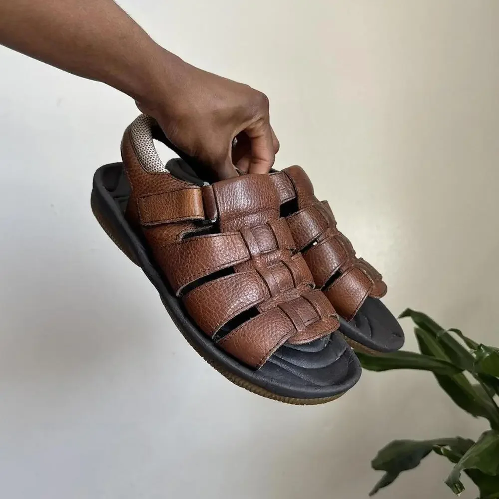 Vintage unisex 90s Sperry Top-Sider Leather Fisherman Sandals M’s 9‎ W’s 10.5